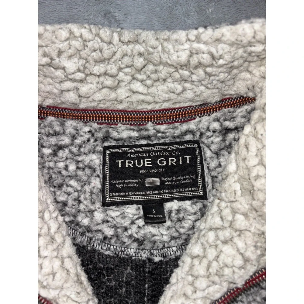 True grit Sm gray pullover Fleece‎ - Picture 2 of 10